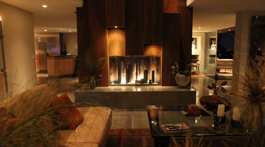 cityscape fireplace art