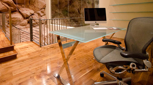 glass top desk